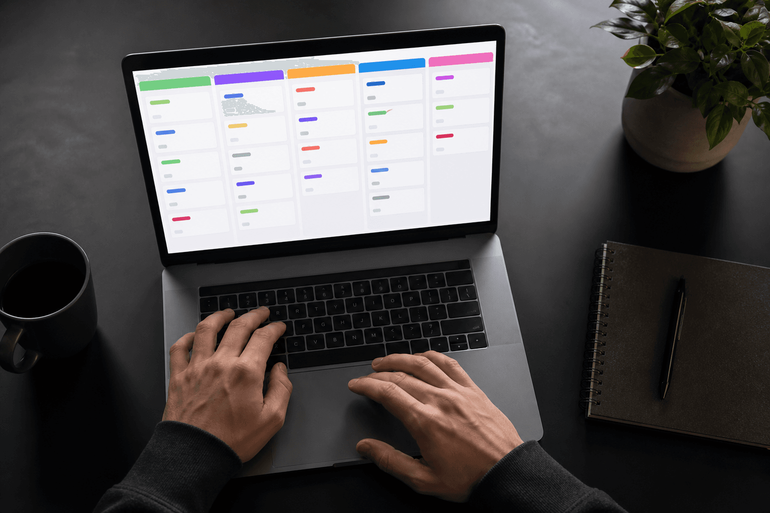 CRM pipeline on a laptop